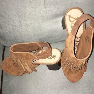 Sam Edelman rust fringed sandal